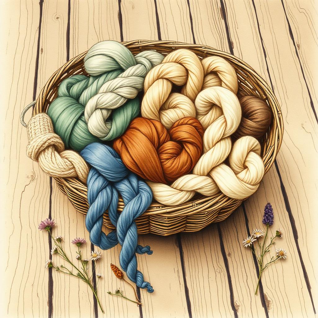 Basket of hand-dyed skeins